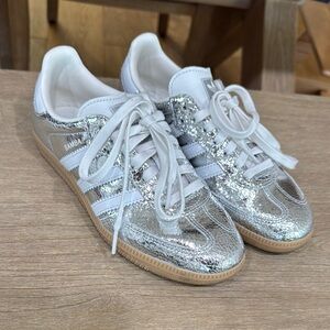 Adidas Samba Metallic Silver Sneakers